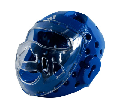 Шлем для тхэквондо с маской Adidas Head Guard Face Mask WT adiTHGM01 синий