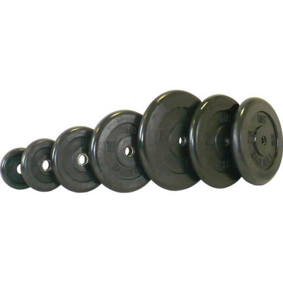Диск обрезиненный 0,5 кг MB Barbell черный
