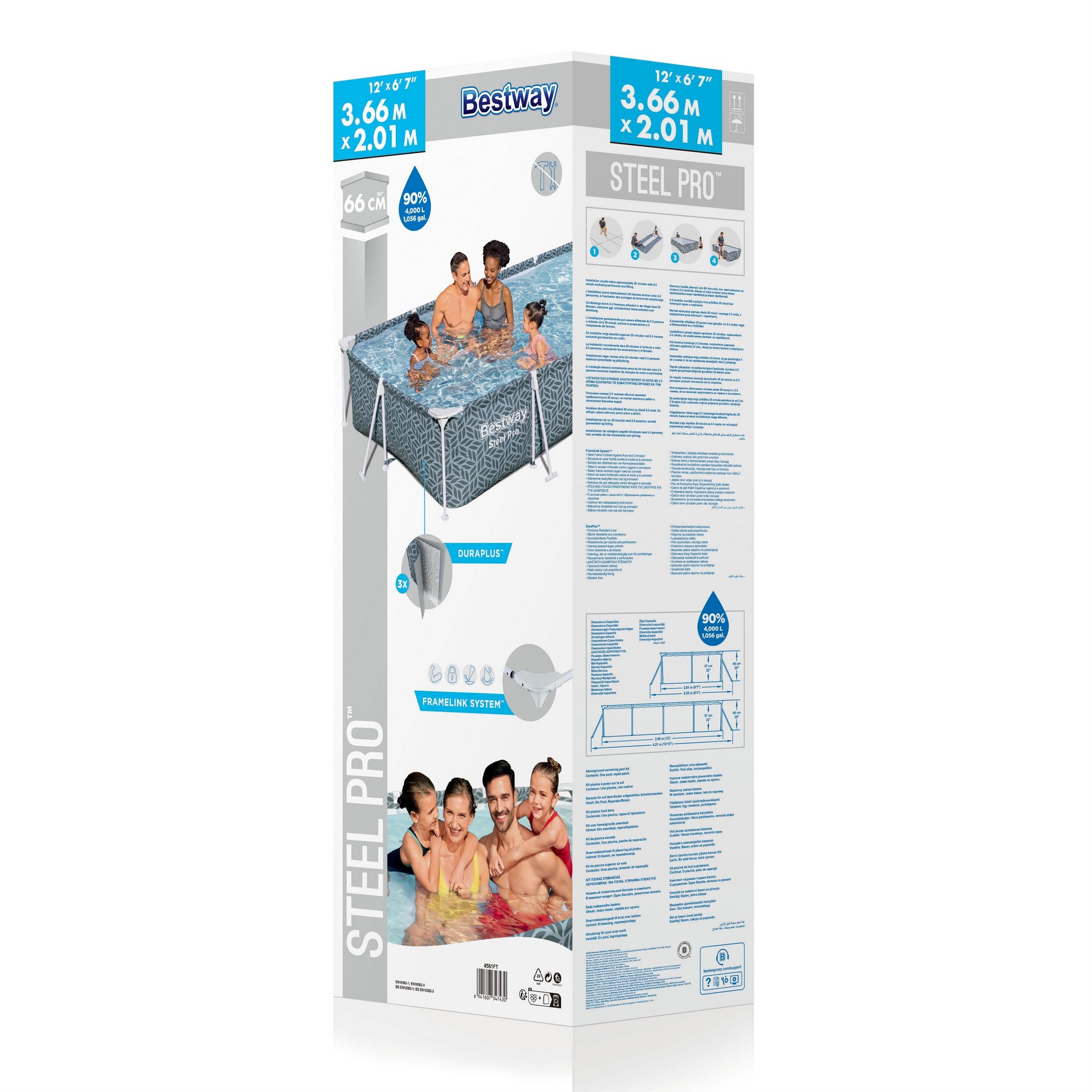 Каркасный бассейн 366x201x66см Bestway 561FV фильтр-насос