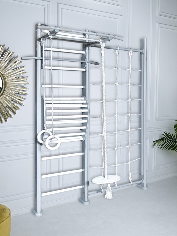 Детский спортивный комплекс Perfetto Sport "Scala in legno con rete 1"grigio PS-127