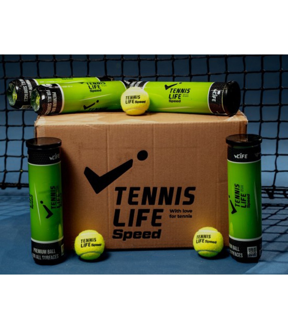 Теннисные мячи \4 мяча в банке\ 72 мяча в коробке Tennis Life SPEED TZ2