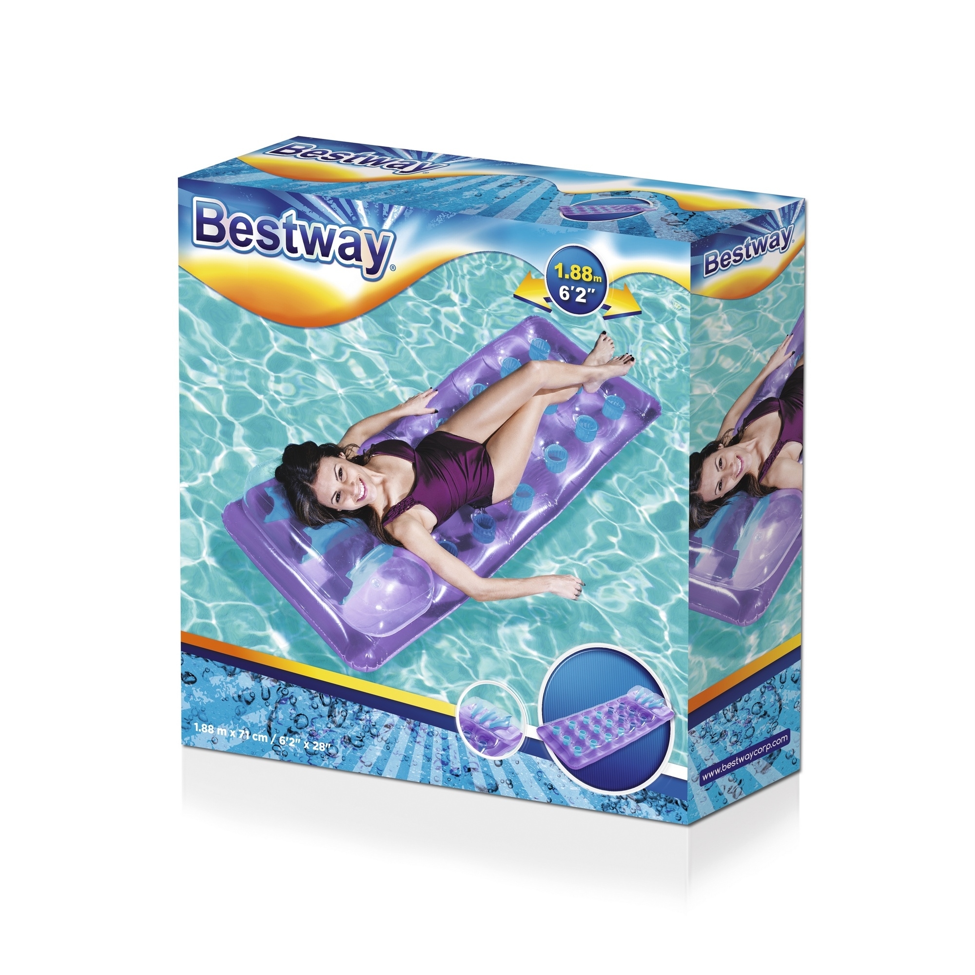 Матрас надувной прозрачный 188x71см Bestway 43015