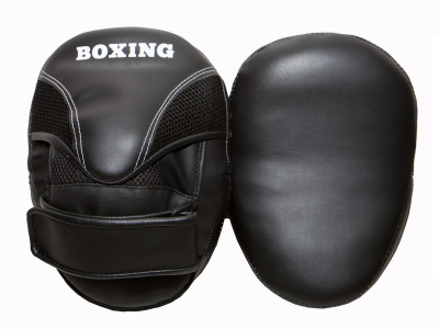 Лапы боксерские изогнутые Boxing винилискожа ЛПКЭБ 19х23