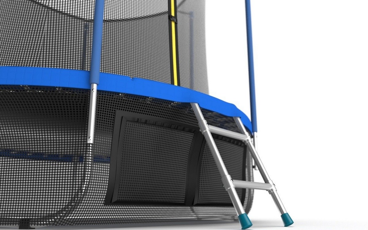 Батут с внутренней сеткой и лестницей EVO Jump Internal 10ft + нижняя сеть, синий (Sky)
