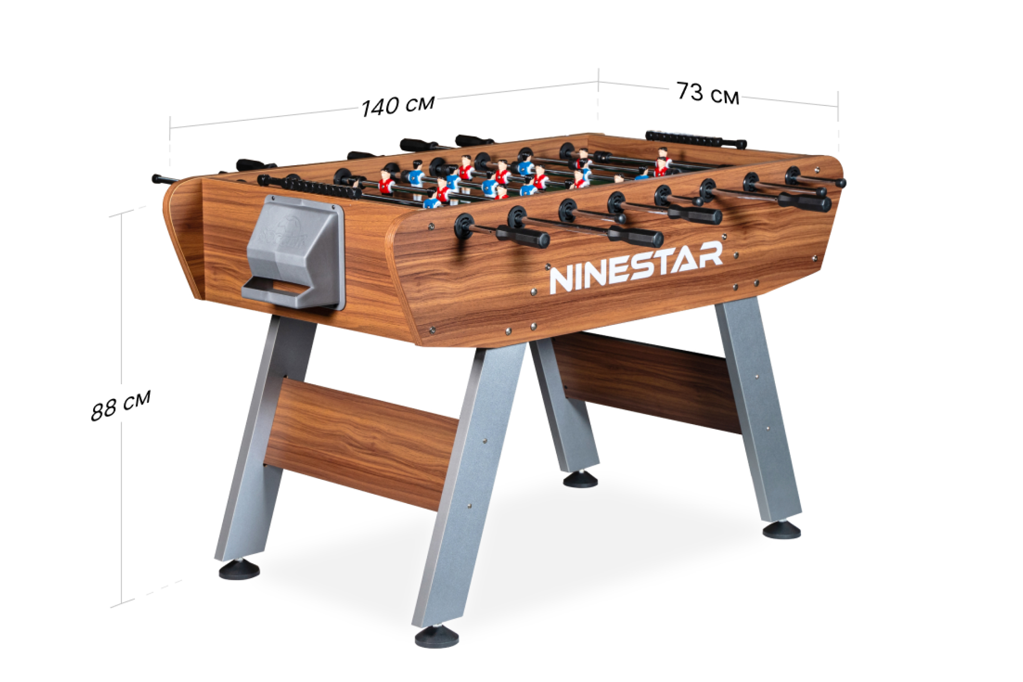 Настольный футбол 140х73х88см NineStar PlayOff коричнево-серый