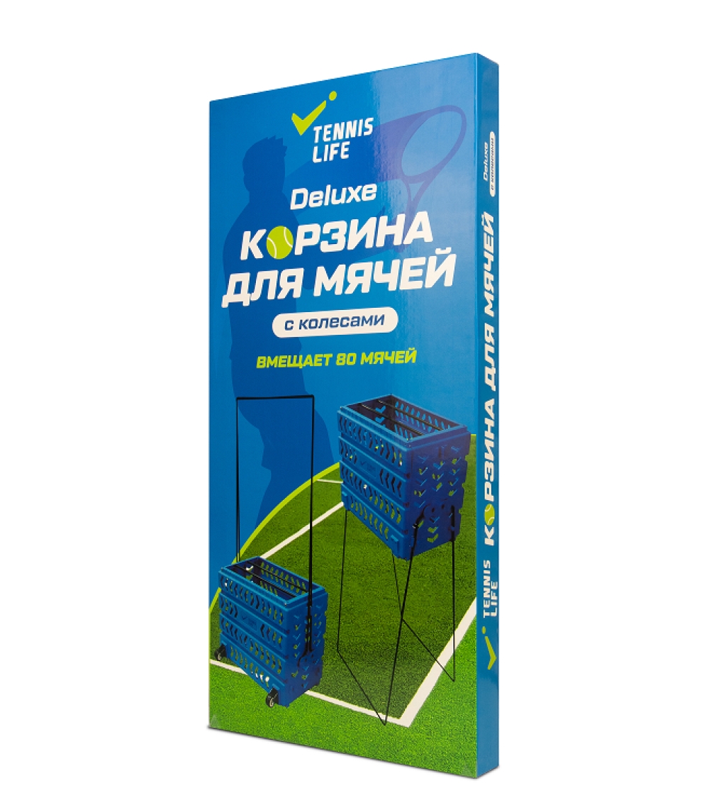 Корзина 80 мячей с колесами Tennis Life TL80BLUE синий