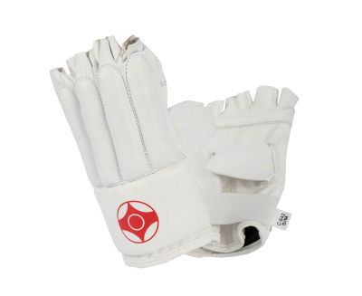 Перчатки снарядные (Шингарты) Clinch Bag Gloves Cut Finger Kyokushinkai C642 белый