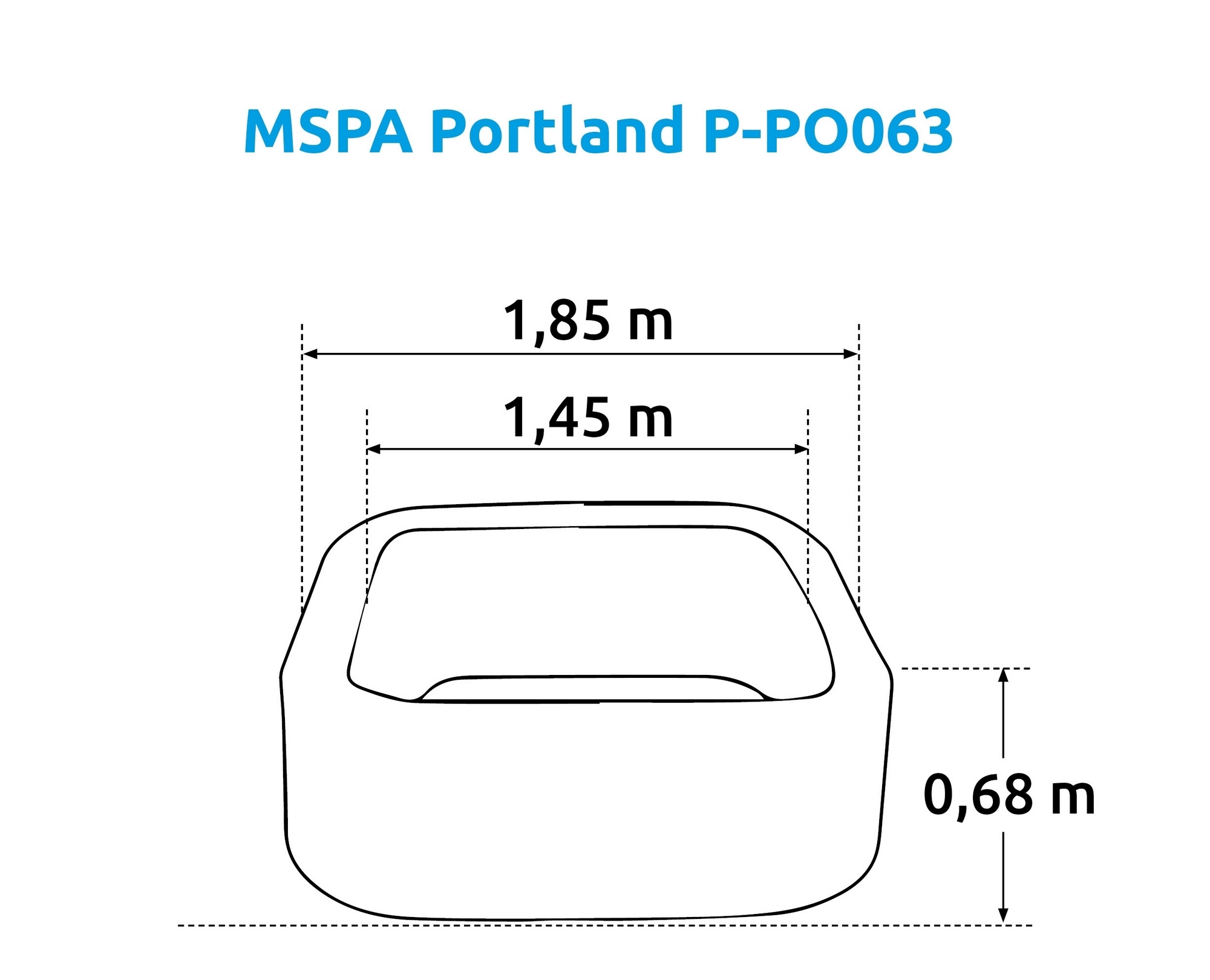 СПА-бассейн 185х185x68см, 930л, квадратный, аэромассаж MSpa Portland P-PO063