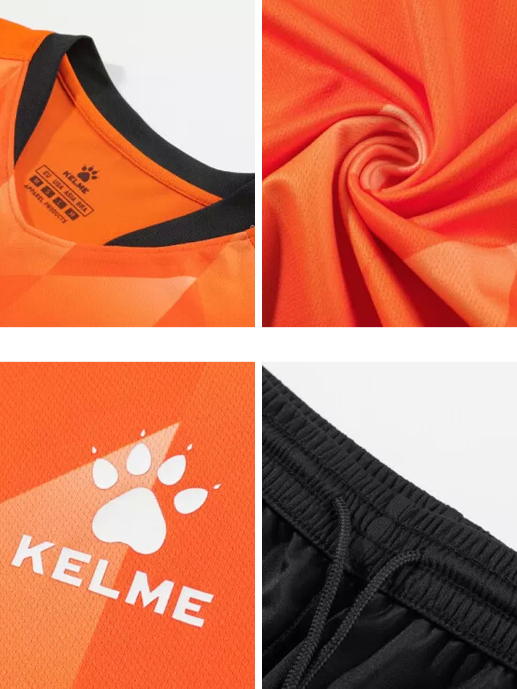 Детская футбольная форма Kelme Short-Sleeved Football Suit 8251ZB3003-907 Orange\Black