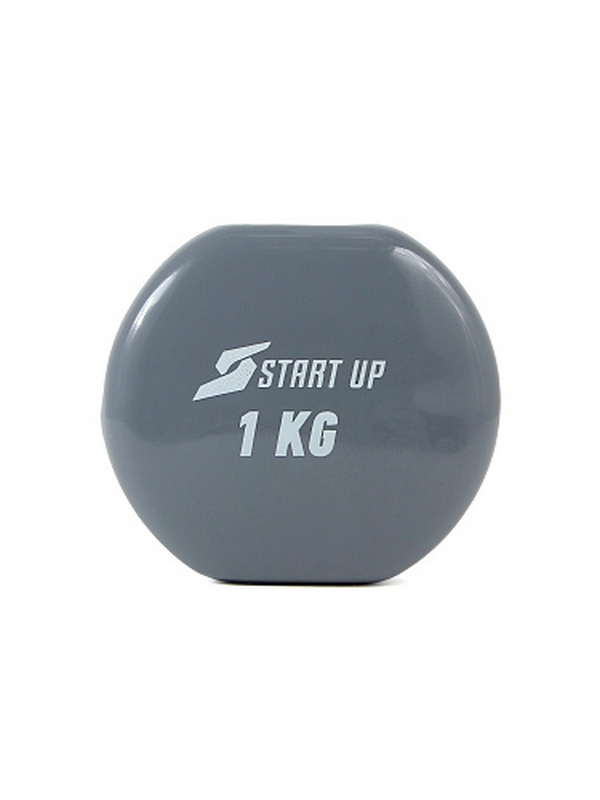 Гантель виниловая 1 кг Start Up HD1200 серый