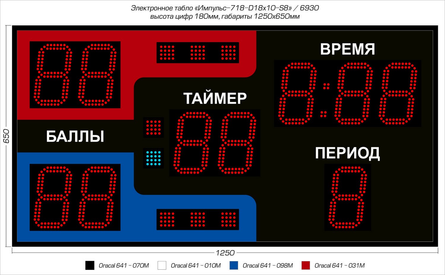 Табло для греко-римской и вольной борьбы Импульс 718-D18x10-S8