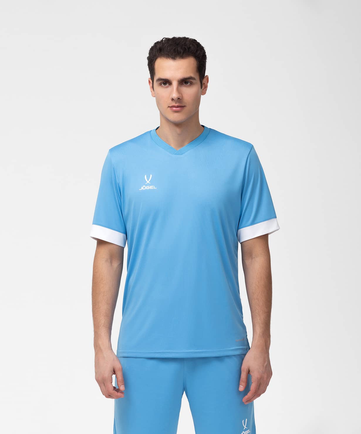 Футболка игровая Jogel DIVISION PerFormDRY Union Jersey, голубой/белый/белый