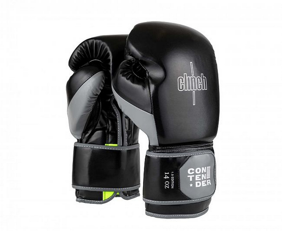 Перчатки боксерские Clinch Contender C184 черно-серый