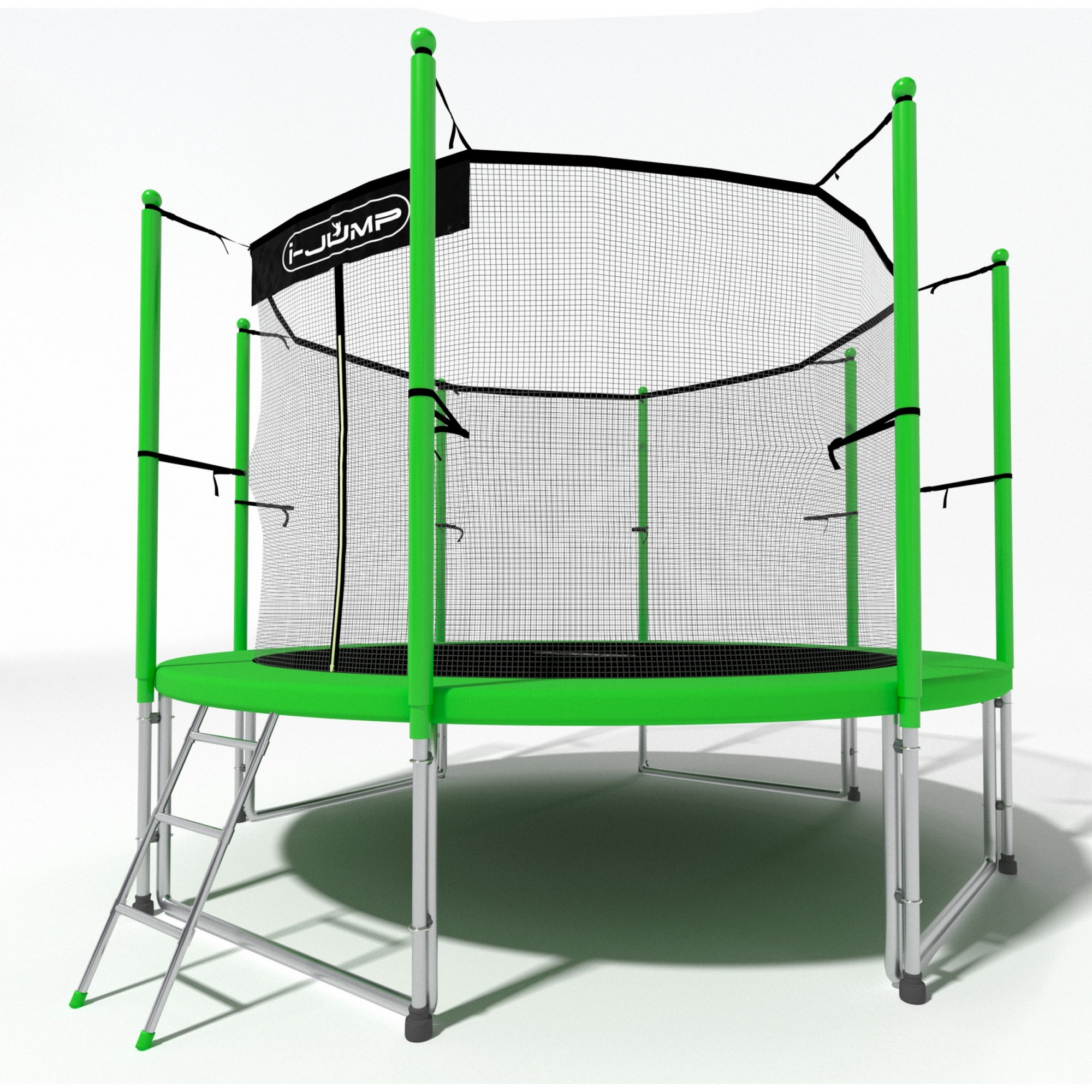 Батут 8ft i-Jump Classic Light с лестницей зеленый