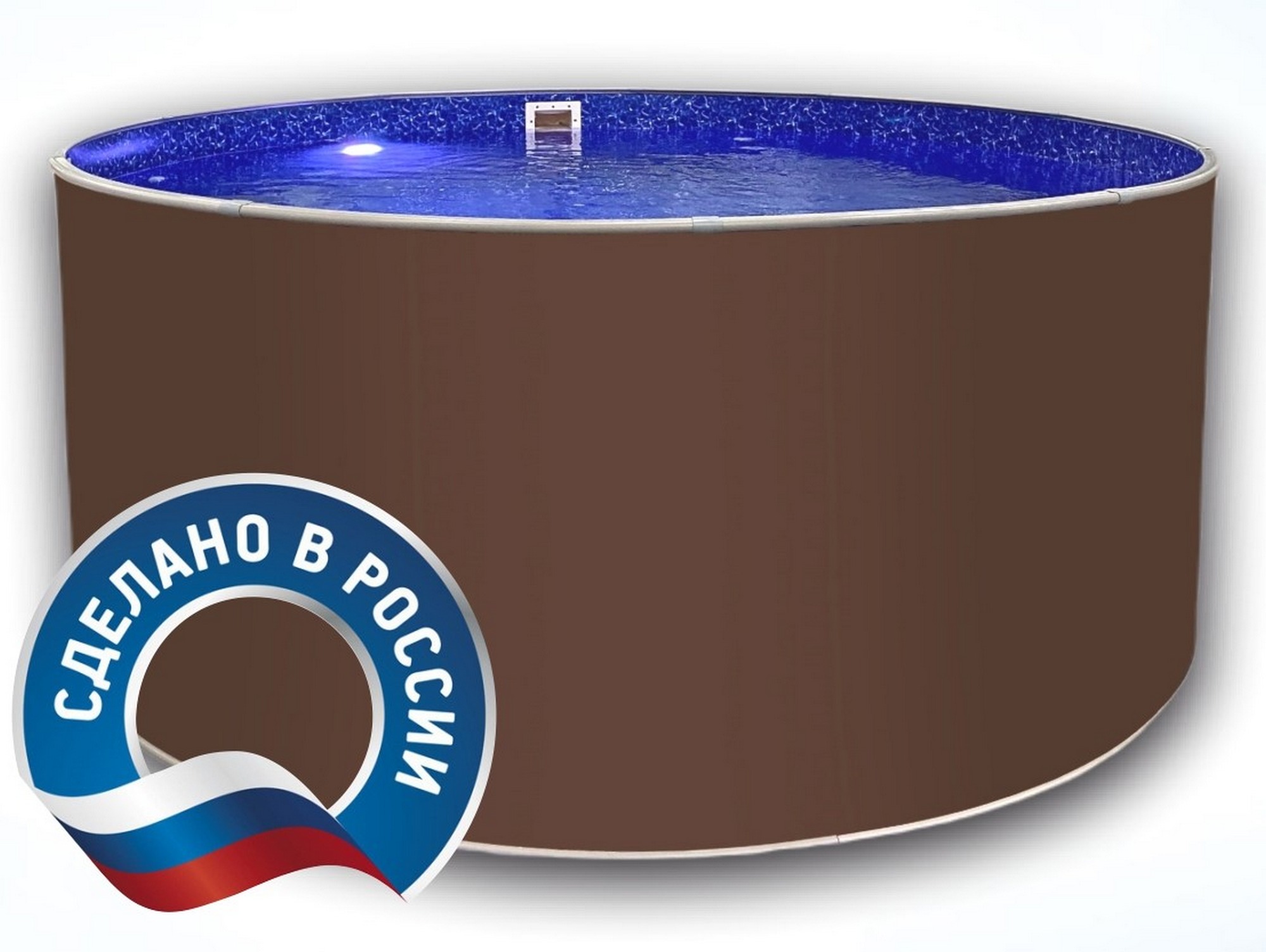 Круглый бассейн 550x125см, чаша голубая 0.4/0.4 мм Лагуна ТМ822/55011 темный шоколад