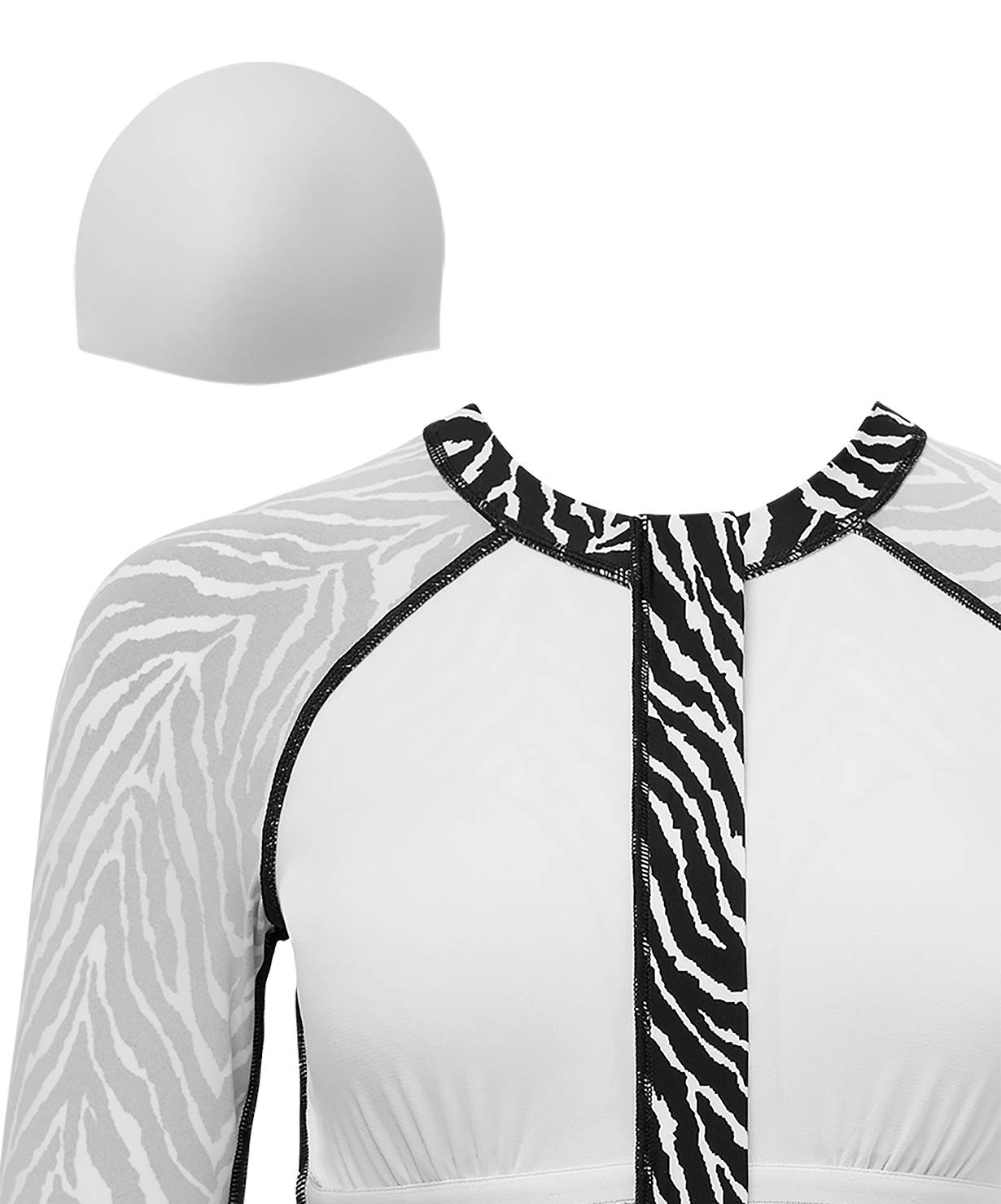 Купальник для плавания с длинным рукавом, полиамид 25DEGREES Surf Black\White