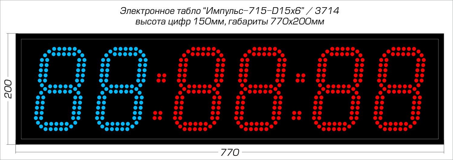 Табло для кроссфита Импульс 715-D15x6-RING1