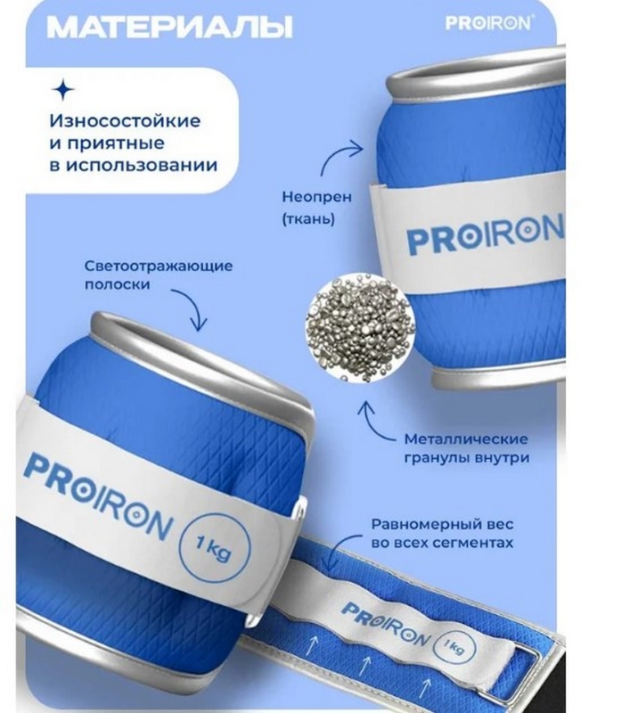 Утяжелители для рук и ног, 2шт по1кг PROIRON УТ210