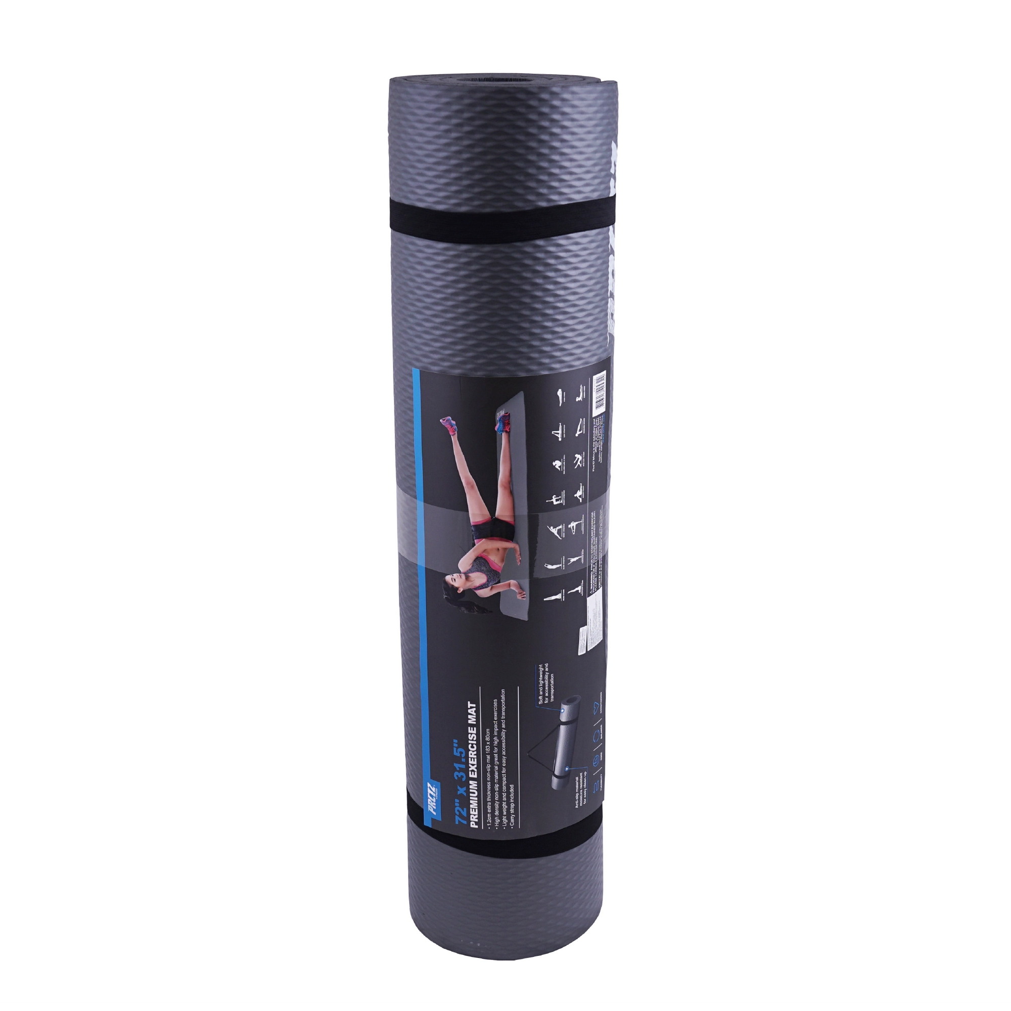 Коврик для фитнеса с ремнем-стяжкой 183х80х1,2см PRCTZ PREMIUM EXERCISE MAT PF2532