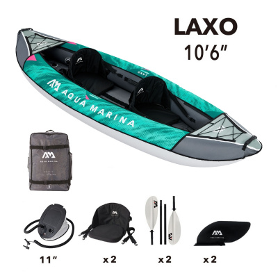 Надувной каяк 320x90см, весла, сиденья, киль, сумка, до 180кг Aqua Marina Laxo-320 LA-320