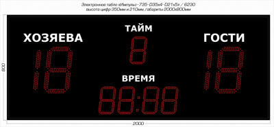 Табло для футбола Импульс 735-D35x4-D21x5