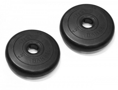 Диски обрезиненные d31 2x1,25кг MB Barbell Atlet MB-AtletB31-1,25 черный