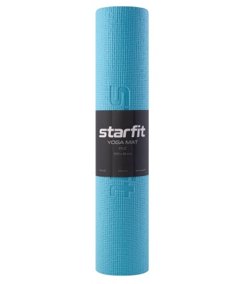 Коврик для йоги и фитнеса 183x61x0,6см Star Fit PVC FM-101 синий пастель