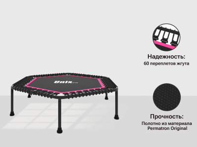 Батут Unix Line FITNESS Lite TR130FITWHP Pink (130 cm)