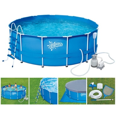 Каркасный бассейн круглый 396х132см+насос-фильтр SummerEscapes Polygroup Р20-1352-S