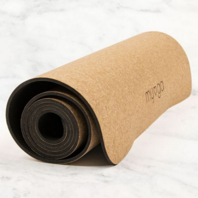 Коврик для йоги 200x70x0,6см Myga Yoga Mat Cork Elephant XL RY1321 пробка, принт со слоном