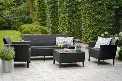 Комплект Салемо, графит трипл сет (Salemo 3 seater set)