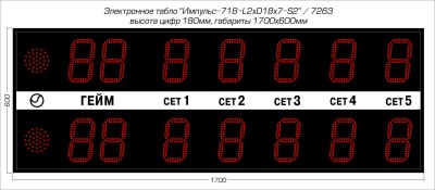 Табло для тенниса Импульс 718-L2xD18x7-S2