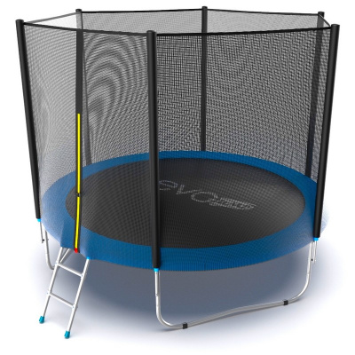 Батут с внешней сеткой и лестницей EVO Jump External 10ft, синий