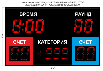 Табло для бокса Импульс 713-D13х9-D10x3-P1
