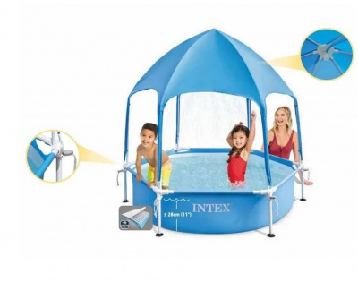 Каркасный бассейн с навесом 183х38см Intex Canopy Metal Frame 28209