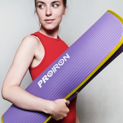 Коврик для йоги и фитнеса 183x66x1см NBR PROIRON К18610НФ фиолетовый