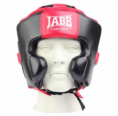 Шлем боксерский мексиканского стиля (иск.кожа) Jabb JE-6026 чер/кр
