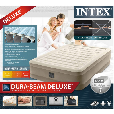Кровать Intex 64428 Ultra Plush Fiber-Tech 152х203х46см со встр.насосом 220В