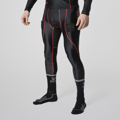 Брюки с защитной пластиковой раковиной Mad Guy Pro Compression JR черный\черный