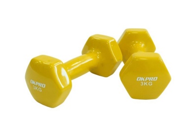 Гантель виниловая 3 кг для групповых программ OKPRO OK1001A-3