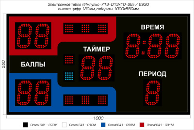 Табло для греко-римской и вольной борьбы Импульс 713-D13x10-S8