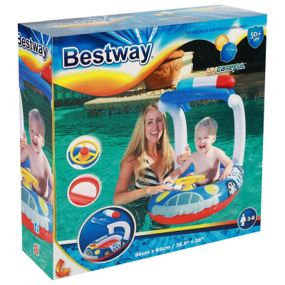 Надувная лодочка с тентом 98х66см Bestway Машина 34103
