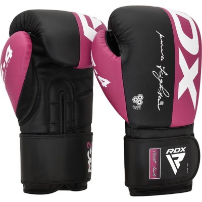 Перчатки тренировочные RDX BGR-F4P-8oz розовый\черный