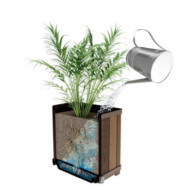 Кашпо-грядка прямоугольная, светлый кофе DECO RECTANGLE PLANTER