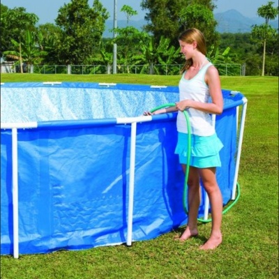 Каркасный бассейн круглый 366x122см SummerEscapes Polygroup P20-1248-B фильтр-насос