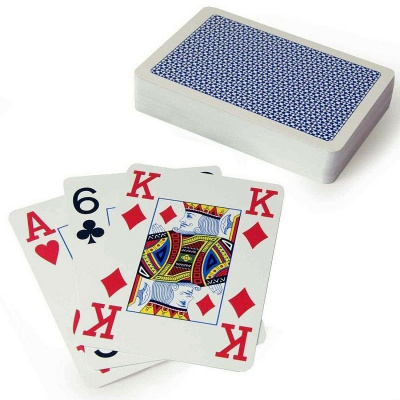 Карты Copag 4 Corner (red, Blue) синяя рубашка CPG-15-blue