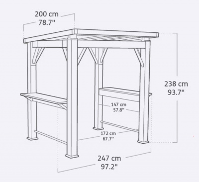 Беседка-гриль Gazebo Graphite