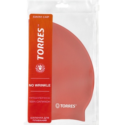 Шапочка для плавания Torres No Wrinkle, силикон SW-12203RD красный