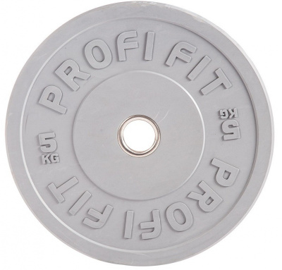 Диск для штанги каучуковый, цветной, d51 5кг Profi-Fit