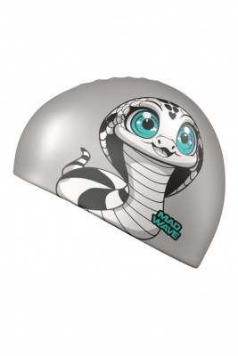 Юниорская силиконовая шапочка Mad Wave Snake M0575 14 0 00W серебро